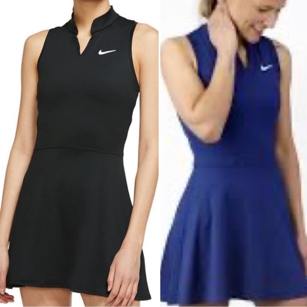 Bundle of 2 Nike Tennis Dresses DRIFIT Court Victory Size M (1 black, 1 blue)
